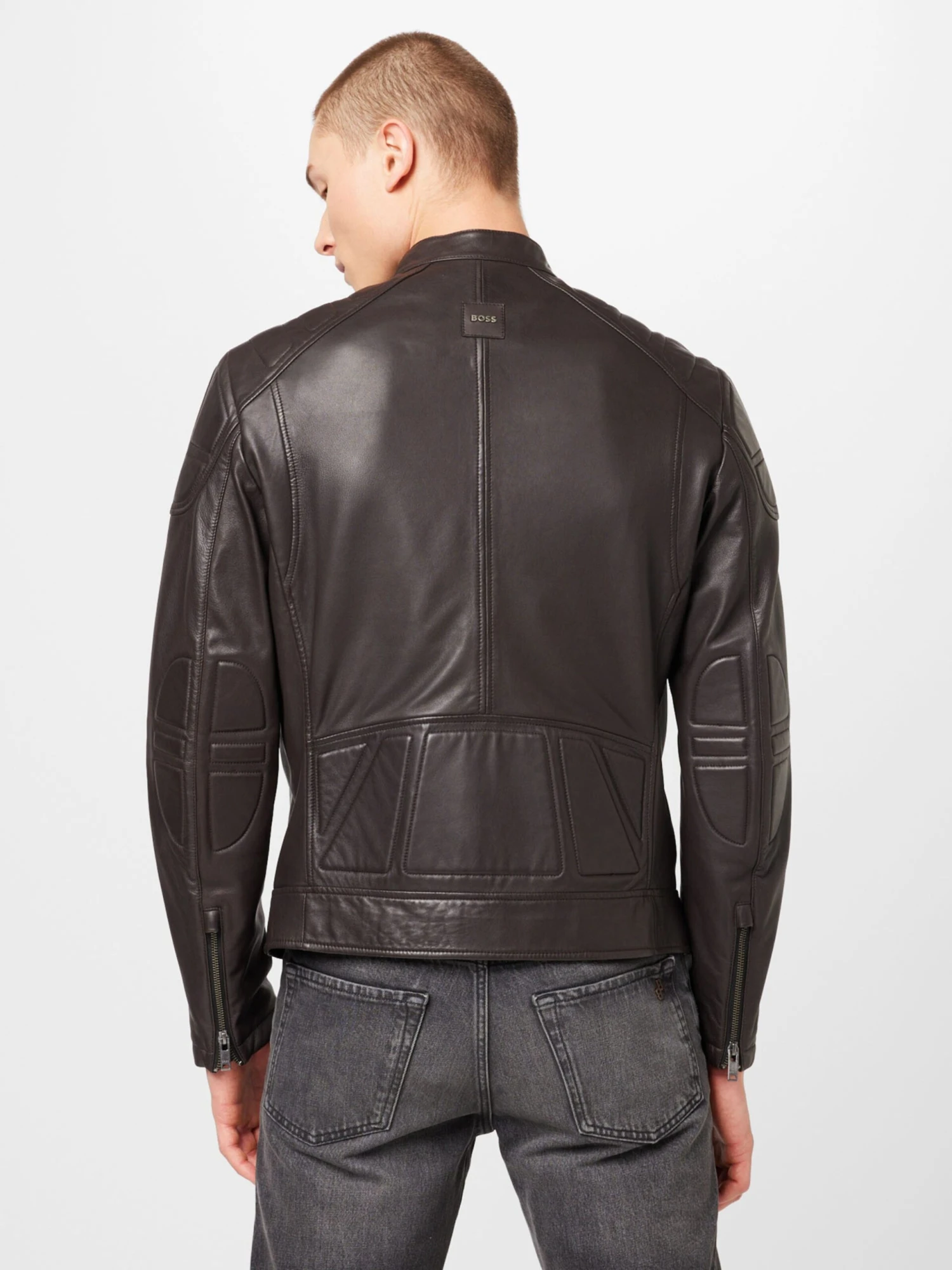 BOSS ORANGE Leren Jassen Tussenjas Jomarc Heren Mokka 4 BOSS ORANGE Leren Jassen Tussenjas Jomarc Heren Mokka - Afbeelding 4