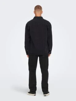 Only & Sons Spijkerjassen Tussenjas Dago Heren Zwart -Herenkleding 045e6177e6903eea57935ecb0e4ad128