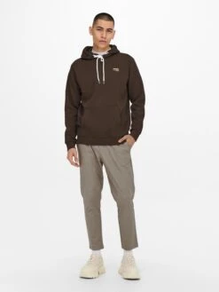 Only & Sons Pantalons Tapered Broek Linus Heren Greige -Herenkleding 070046c04749ca5c8050a8424d2097c5