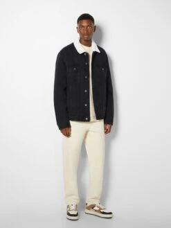 BERSHKA Spijkerjassen Tussenjas Heren Zwart -Herenkleding 0cf08181ba086aa536dfd30cf491b53b