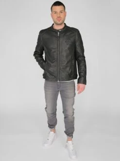 Mustang Leren Jassen Tussenjas 31021308 Heren Zwart -Herenkleding 14667f6cf56d73333a319f8d6db1ad02