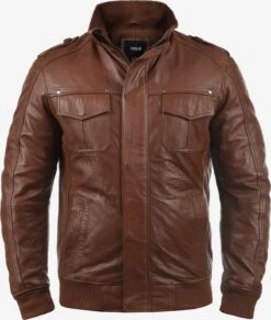 Solid Leren Jassen Tussenjas Heren Bruin