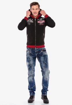 Cipo & Baxx Sweatvesten Met Capuchon Sweatvest Heren Zwart -Herenkleding 25deba288462185c5be3b9248376e31c