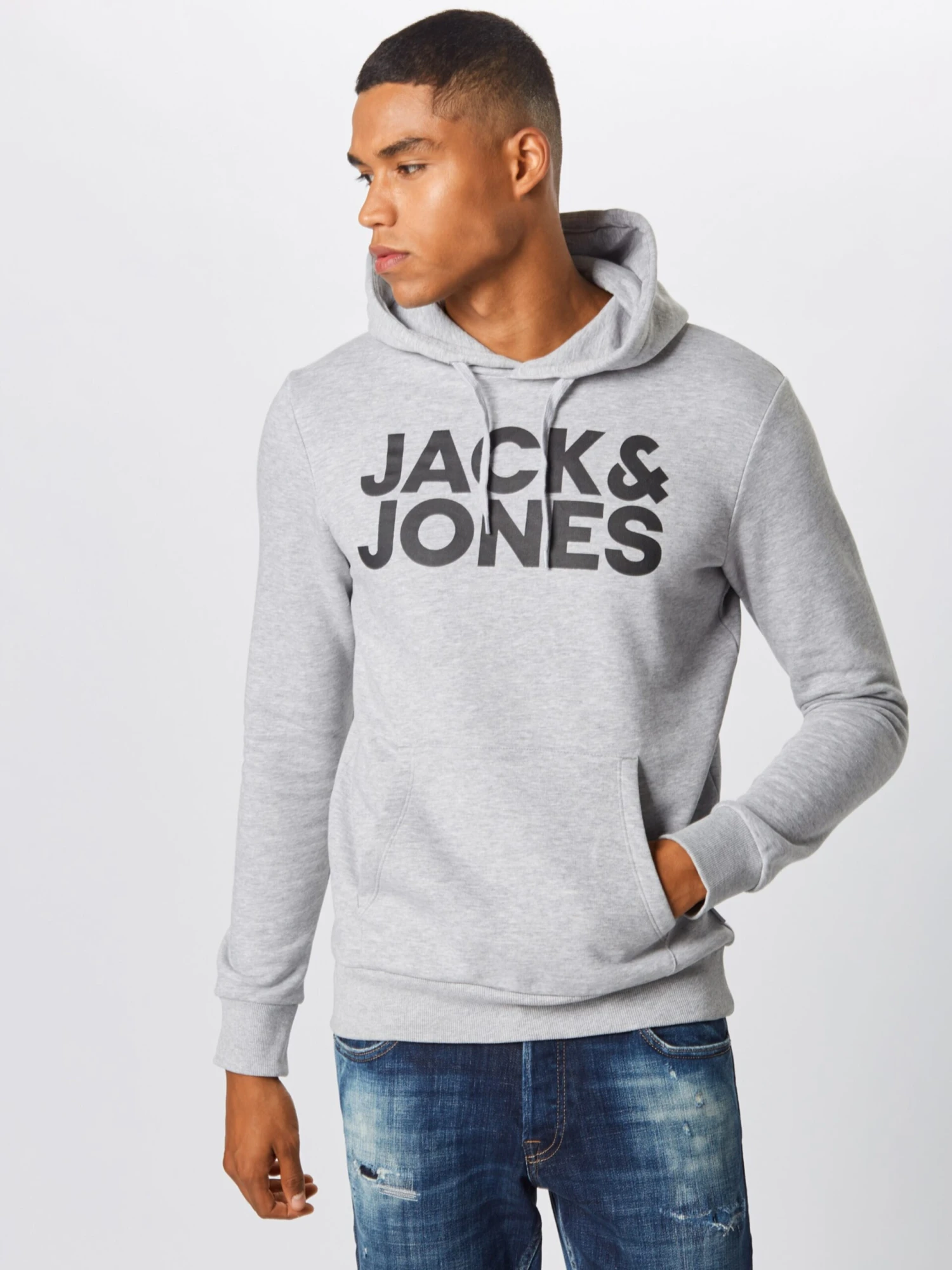 Jack & Jones Hoodies Sweatshirt Heren Lichtgrijs 2 Jack & Jones Hoodies Sweatshirt Heren Lichtgrijs - Afbeelding 2