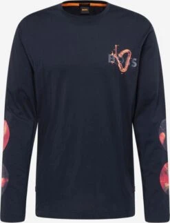 BOSS ORANGE Longsleeves Shirt Heren Donkerblauw