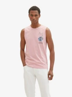 Tom Tailor Tanktops Shirt Heren Lichtroze -Herenkleding 2fcadbeb25e5d16fd0753add29cf6320