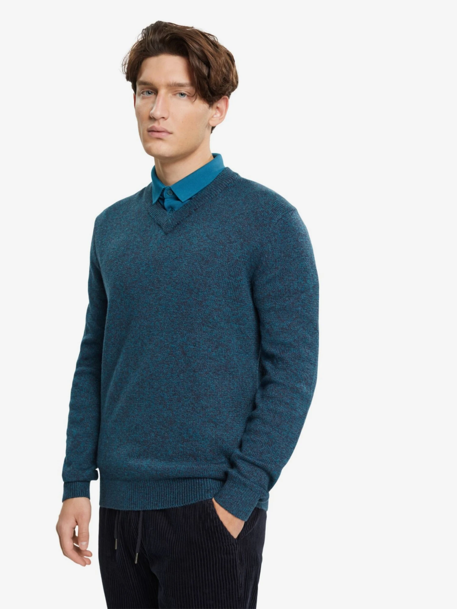 ESPRIT V-hals Truien Trui Heren Navy 2 ESPRIT V-hals Truien Trui Heren Navy - Afbeelding 2