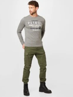 Petrol Industries Longsleeves Shirt Heren Grijs Gemêleerd -Herenkleding 32b5c4ec3ec1250805b620888d5c6348