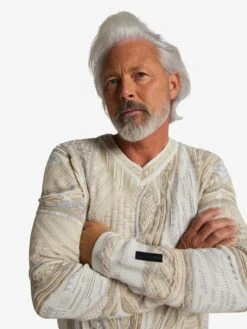 CARLO COLUCCI V-hals Truien Trui Corna Heren Beige / Wit -Herenkleding 35198a1c5f9edc913ab1eb0792d6528f