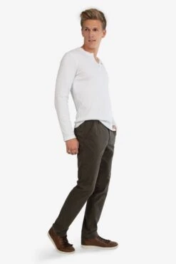 Chinos Slimfit Chino Garvey Heren Olijfgroen -Herenkleding 374ecfb570903aca3233b47a042ba7c7