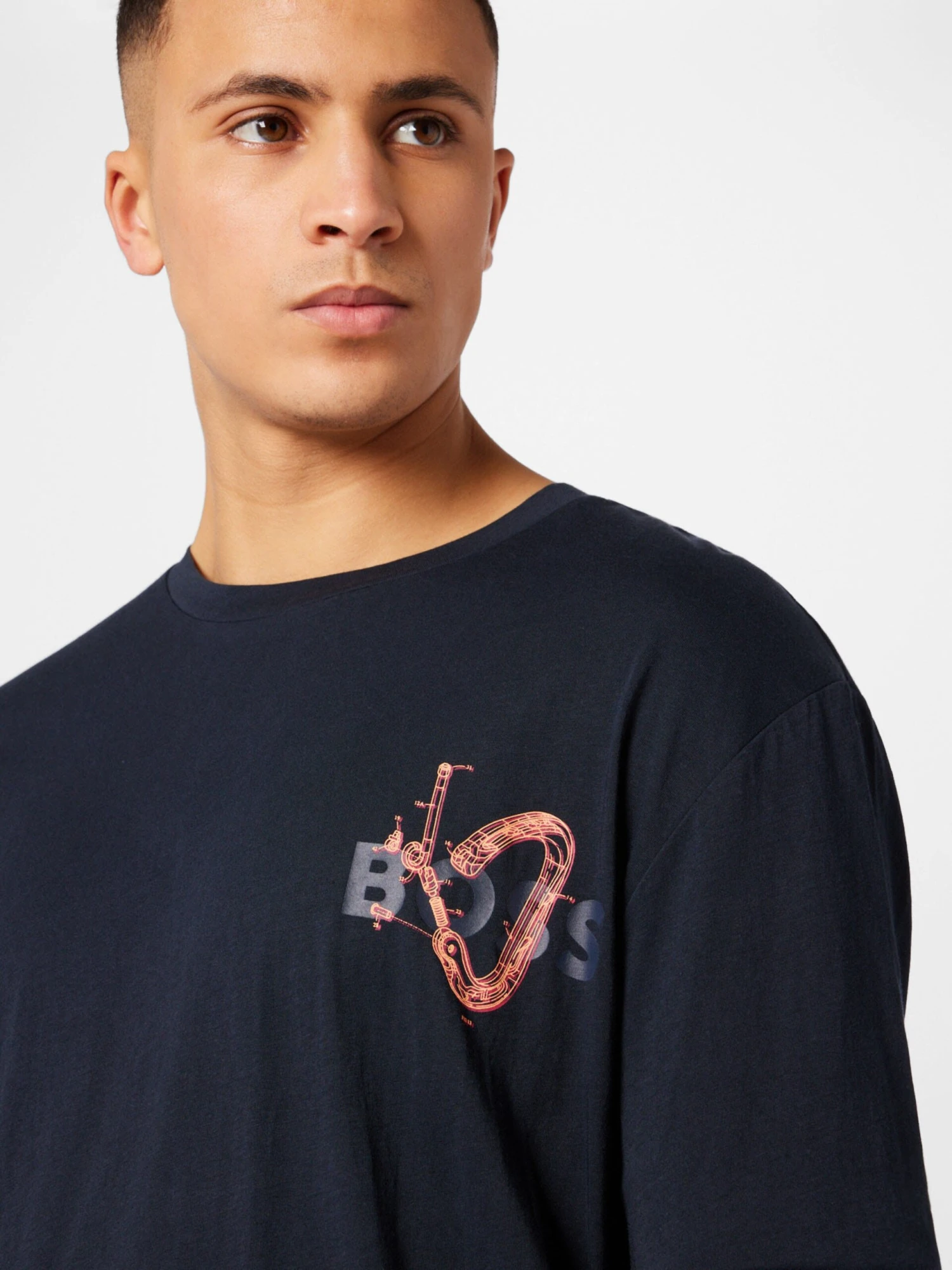 BOSS ORANGE Longsleeves Shirt Heren Donkerblauw 2 BOSS ORANGE Longsleeves Shirt Heren Donkerblauw - Afbeelding 2