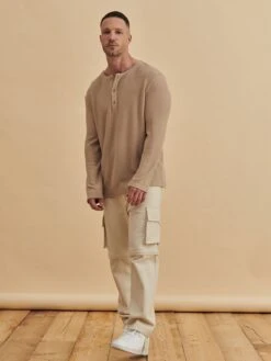 Cargobroeken Tapered Cargobroek Hasan Heren Crème -Herenkleding 39e09dd181cf3be2a3f30ccaa9cae70a