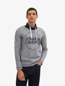 Tom Tailor Longsleeves Shirt Heren Opaal / Donkerblauw -Herenkleding 3a61ed90ca46095b53e32aac33c8f8f6