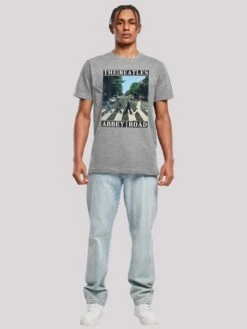 F4NT4STIC T-shirts Shirt The Beatles Band Abbey Road Heren Grijs -Herenkleding 3aabf1ab868b916a8a646febb501be2a