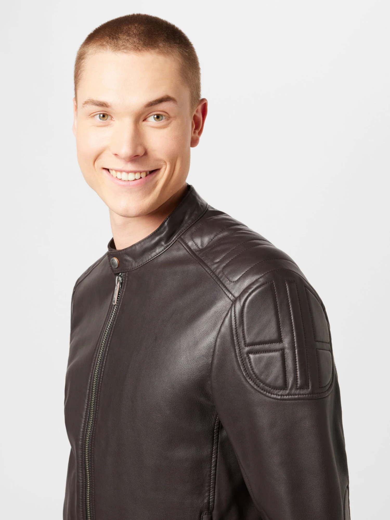 BOSS ORANGE Leren Jassen Tussenjas Jomarc Heren Mokka 2 BOSS ORANGE Leren Jassen Tussenjas Jomarc Heren Mokka - Afbeelding 2