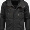 Indicode Jeans Winterjassen Winterjas Elmhurts Heren Zwart