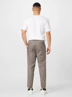 Pantalons Tapered Bandplooibroek Heren Roestbruin -Herenkleding 4188f34ce76b9840867e30709547cb0d