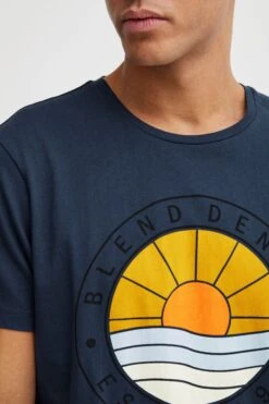 Blend T-shirts Shirt Heren Blauw -Herenkleding 452d44a4ae556f931da0b5c9b4765329