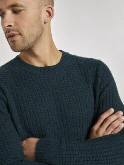 Tom Tailor Crewneck Truien Trui Heren Donkergroen -Herenkleding 49c16f4b5db1b34d46646d3c596d16d6