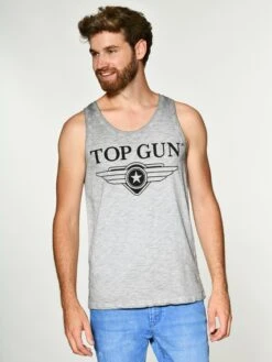 Top Gun Tanktops Shirt Engine Heren Grijs -Herenkleding 50d5c0299d6af19a9e85ebad50e7a2ca
