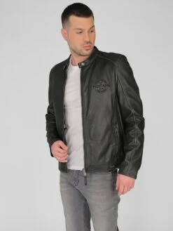 Mustang Leren Jassen Tussenjas 31021308 Heren Zwart -Herenkleding 5187e1e342bcc4476b131865d30d0077