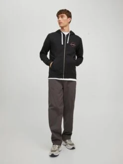 Jack & Jones Sweatvesten Met Capuchon Sweatvest STAMP Heren Zwart -Herenkleding 54899e3b21949624955cfa61aaa5d545