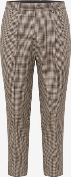 Pantalons Tapered Bandplooibroek Heren Roestbruin