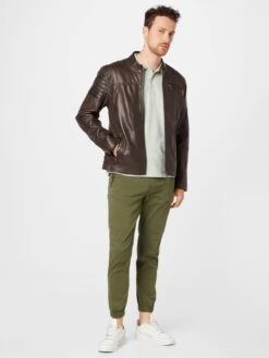 Maze Leren Jassen Tussenjas Rocha Heren Kastanjebruin -Herenkleding 5d29203e8271ce56c7fd0861e8d5291c