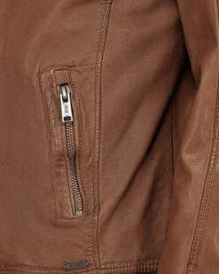 Mustang Leren Jassen Tussenjas 31021311 Heren Cognac -Herenkleding 64722b3867b1fedba116822fcdd507ea