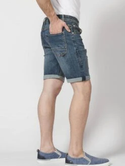 Koroshi Denim Shorts Slimfit Jeans Heren Blauw -Herenkleding 649dc60a91100687fb8590ca00ed707f
