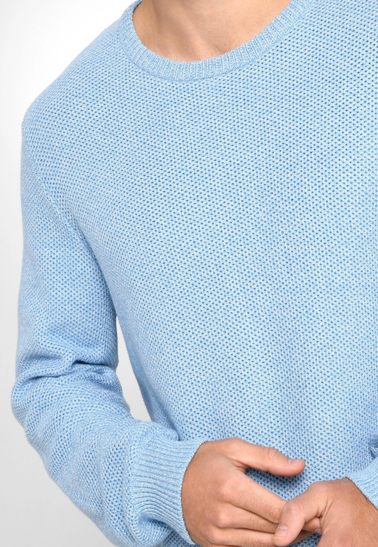 Crewneck Truien Trui Heren Lichtblauw 6 Crewneck Truien Trui Heren Lichtblauw - Afbeelding 6