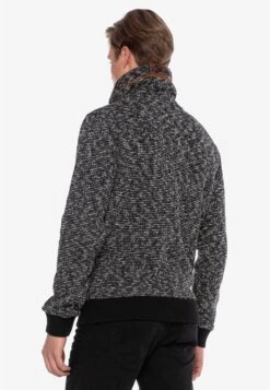 Cipo & Baxx Sweatvesten Met Capuchon Sweatvest Heren Zwart Gemêleerd -Herenkleding 684c83772c1a369c04e42d3951a65275