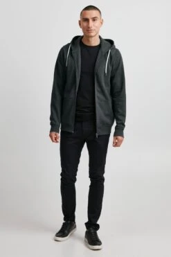 Sweatvesten Met Capuchon Sweatvest GARRICK Heren Donkergrijs -Herenkleding 7887b717d1947e763e424583d387500b