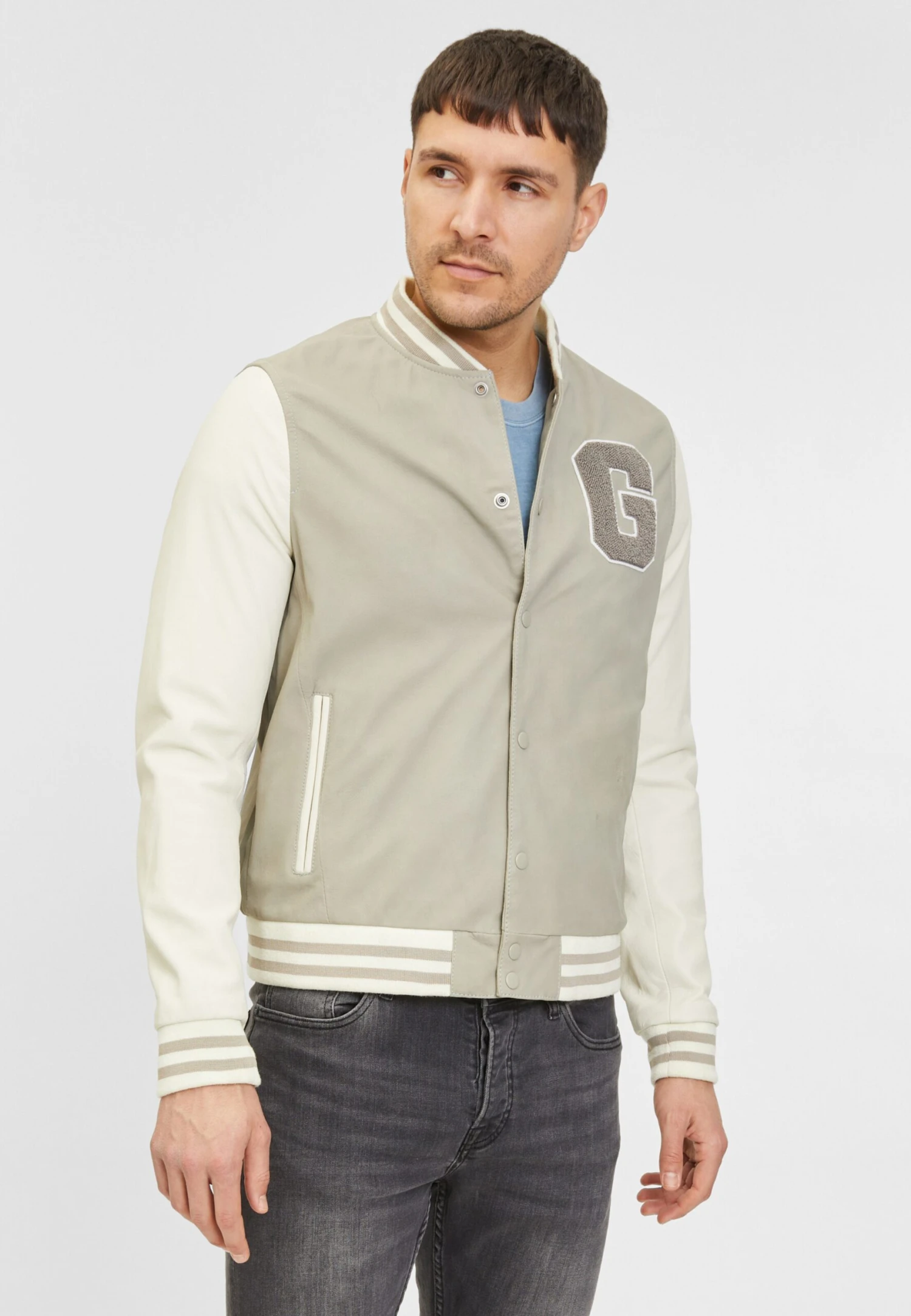 Goosecraft Leren Jassen Tussenjas Bob Heren Taupe 2 Goosecraft Leren Jassen Tussenjas Bob Heren Taupe - Afbeelding 2