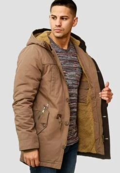 Indicode Jeans Parkas Winterparka Barge Heren Lichtbruin -Herenkleding 80ff7c6244d5eccda5295de491c878b8