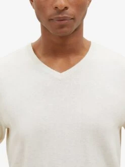 Tom Tailor V-hals Truien Regular Fit Trui Heren Crème -Herenkleding 85f1c712bec1cb7ee7a4746836a10fb0