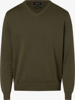 V-hals Truien Trui Heren Olijfgroen