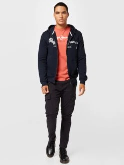 Pepe Jeans Sweatvesten Met Capuchon Sweatvest LAMONT Heren Navy -Herenkleding 8a37f38d9387bc49f8cbed5b38399880