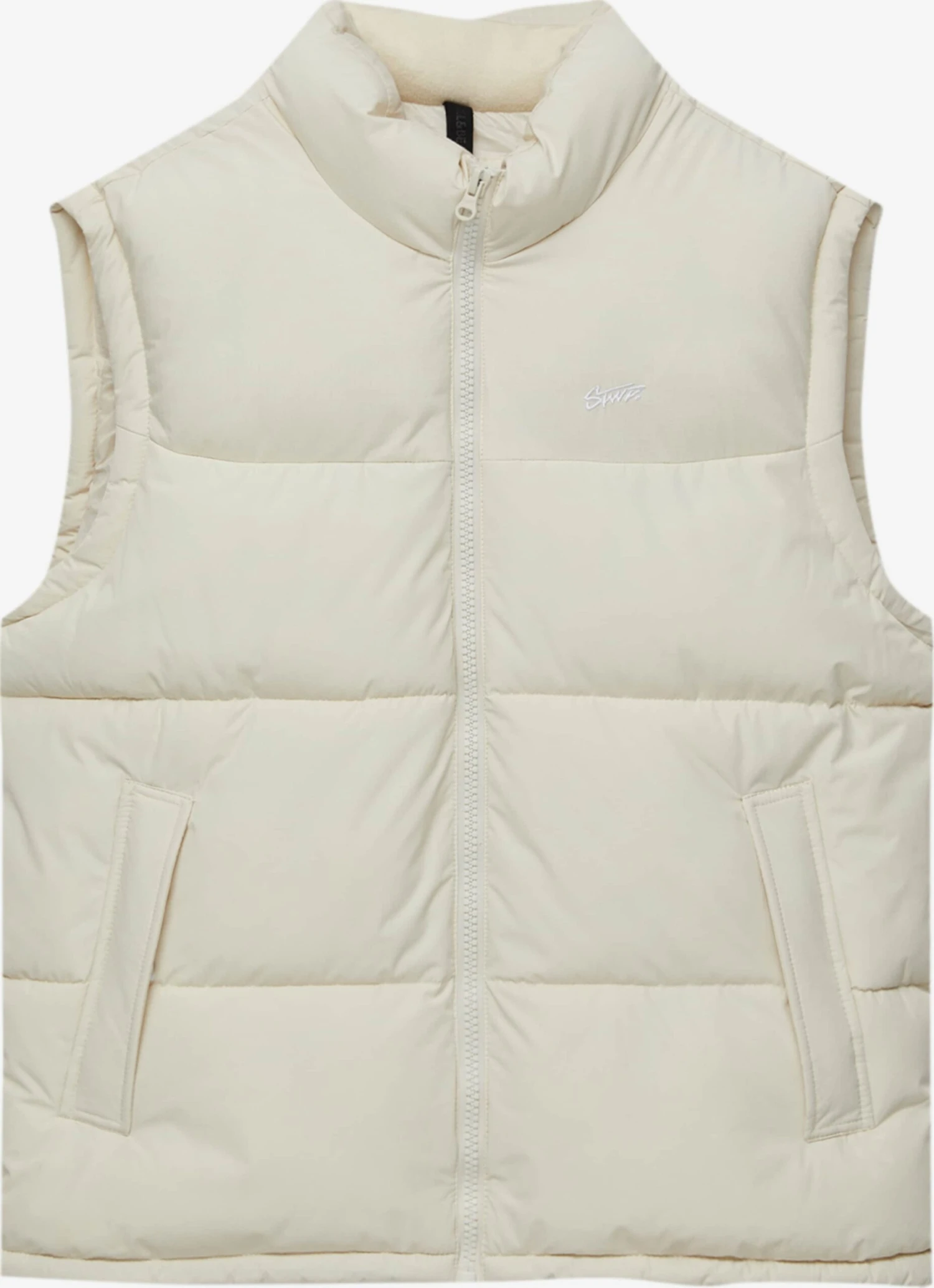 PULL & BEAR Bodywarmers Bodywarmer Heren Offwhite 1 PULL & BEAR Bodywarmers Bodywarmer Heren Offwhite