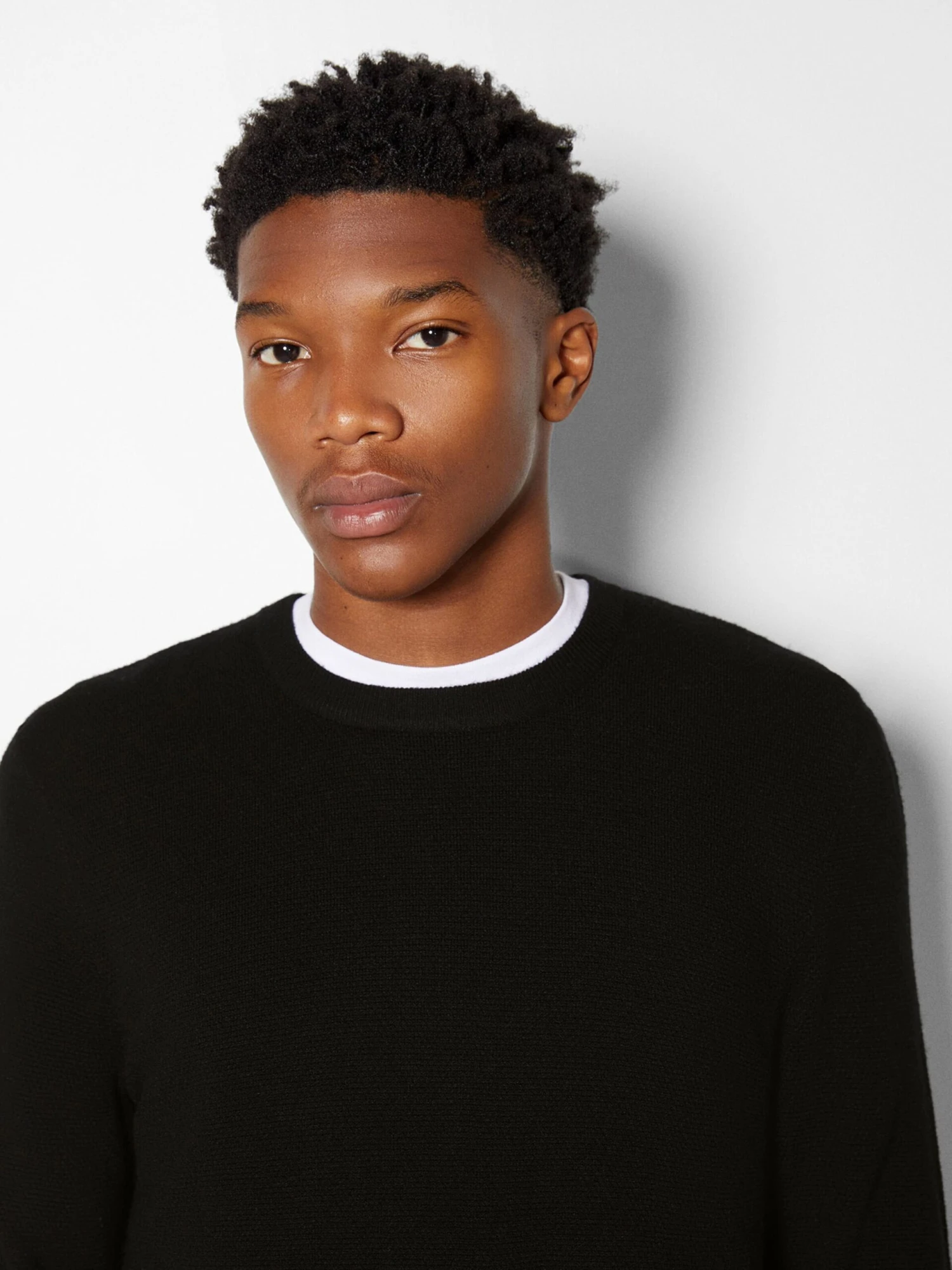 BERSHKA Crewneck Truien Trui Heren Zwart 5 BERSHKA Crewneck Truien Trui Heren Zwart - Afbeelding 5