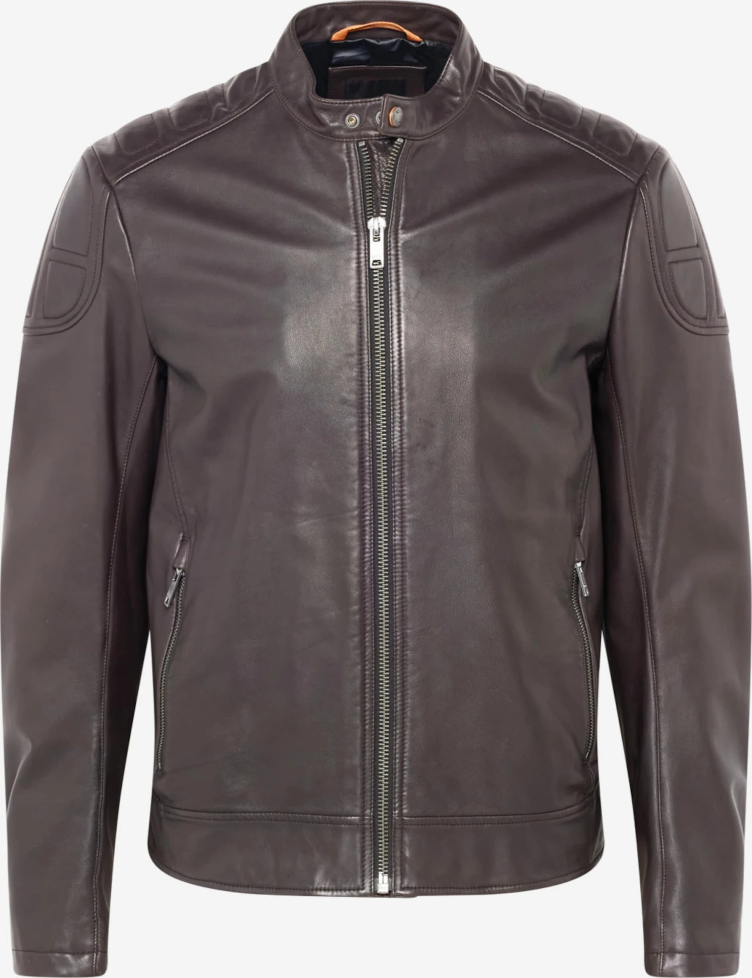 BOSS ORANGE Leren Jassen Tussenjas Jomarc Heren Mokka 1 BOSS ORANGE Leren Jassen Tussenjas Jomarc Heren Mokka