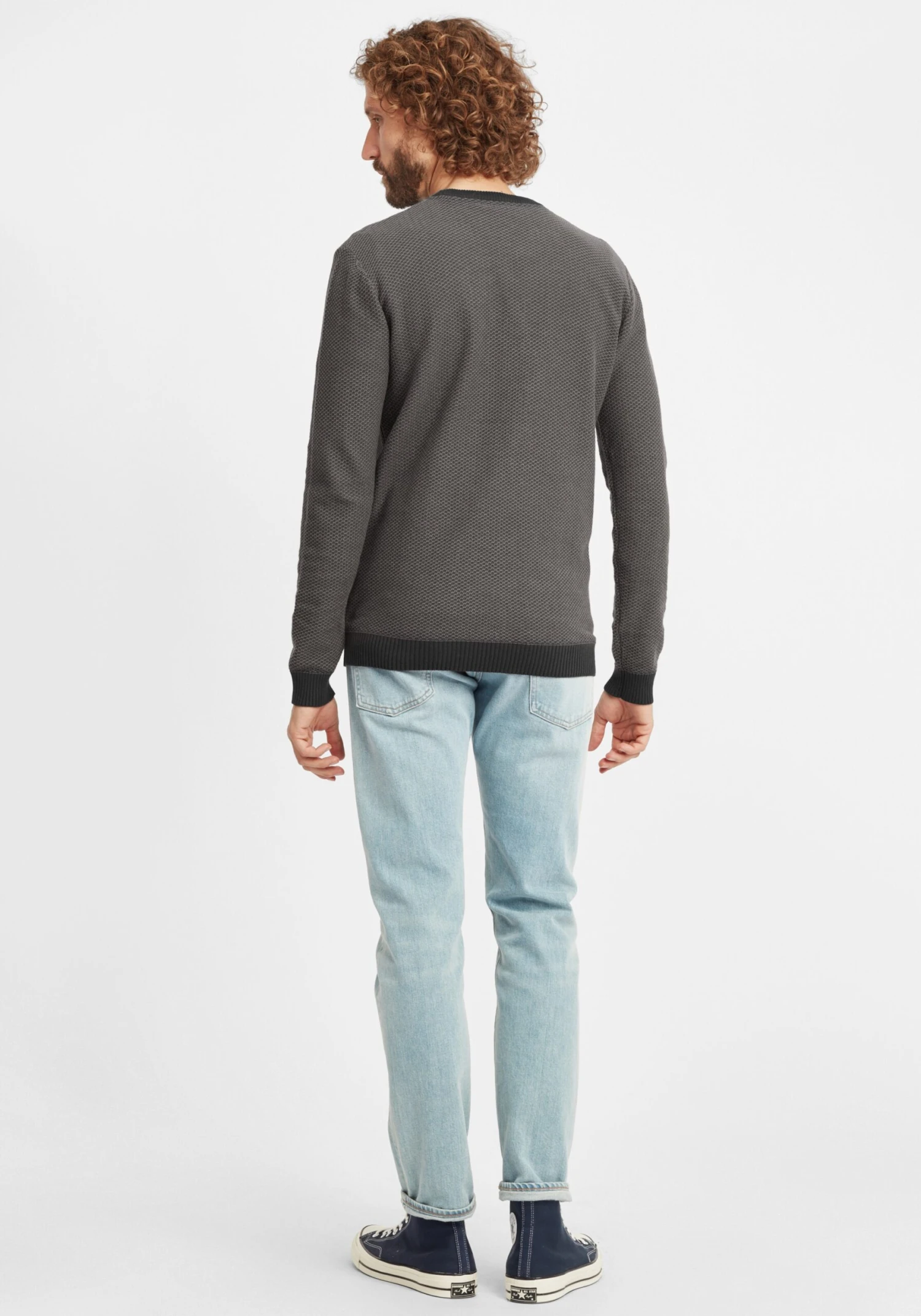 Solid Crewneck Truien Trui Dumon Heren Zwart 4 Solid Crewneck Truien Trui Dumon Heren Zwart - Afbeelding 4