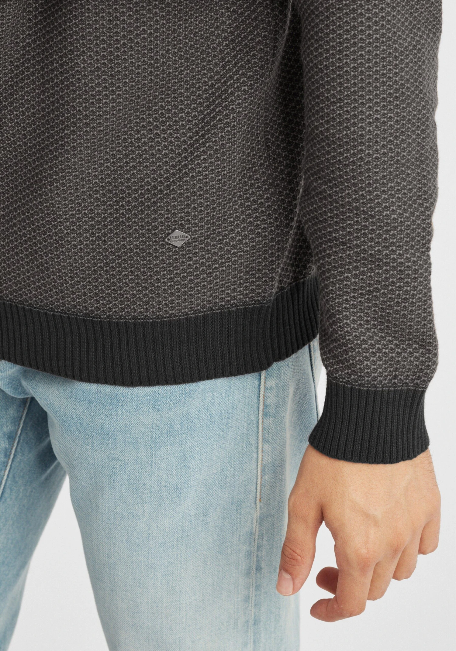 Solid Crewneck Truien Trui Dumon Heren Zwart 6 Solid Crewneck Truien Trui Dumon Heren Zwart - Afbeelding 6