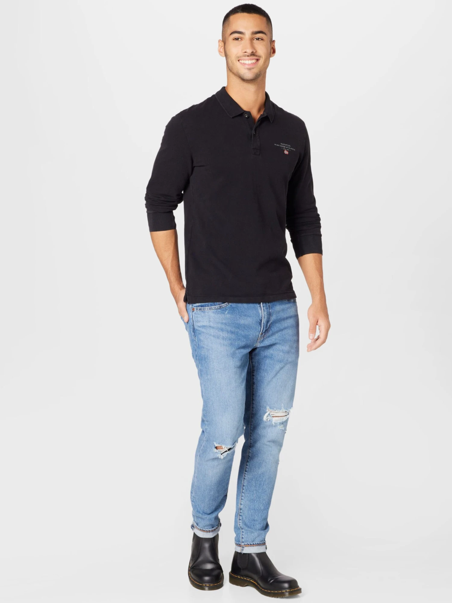 Napapijri Longsleeves Shirt ELBAS Heren Zwart 5 Napapijri Longsleeves Shirt ELBAS Heren Zwart - Afbeelding 5