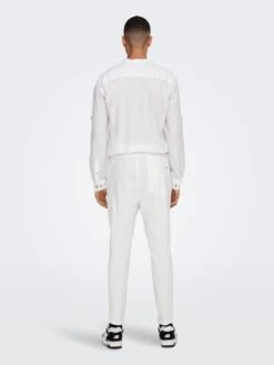 Only & Sons Pantalons Tapered Broek LINUS Heren Wit -Herenkleding 927b0a722d82e33bafbf9d4032af211b