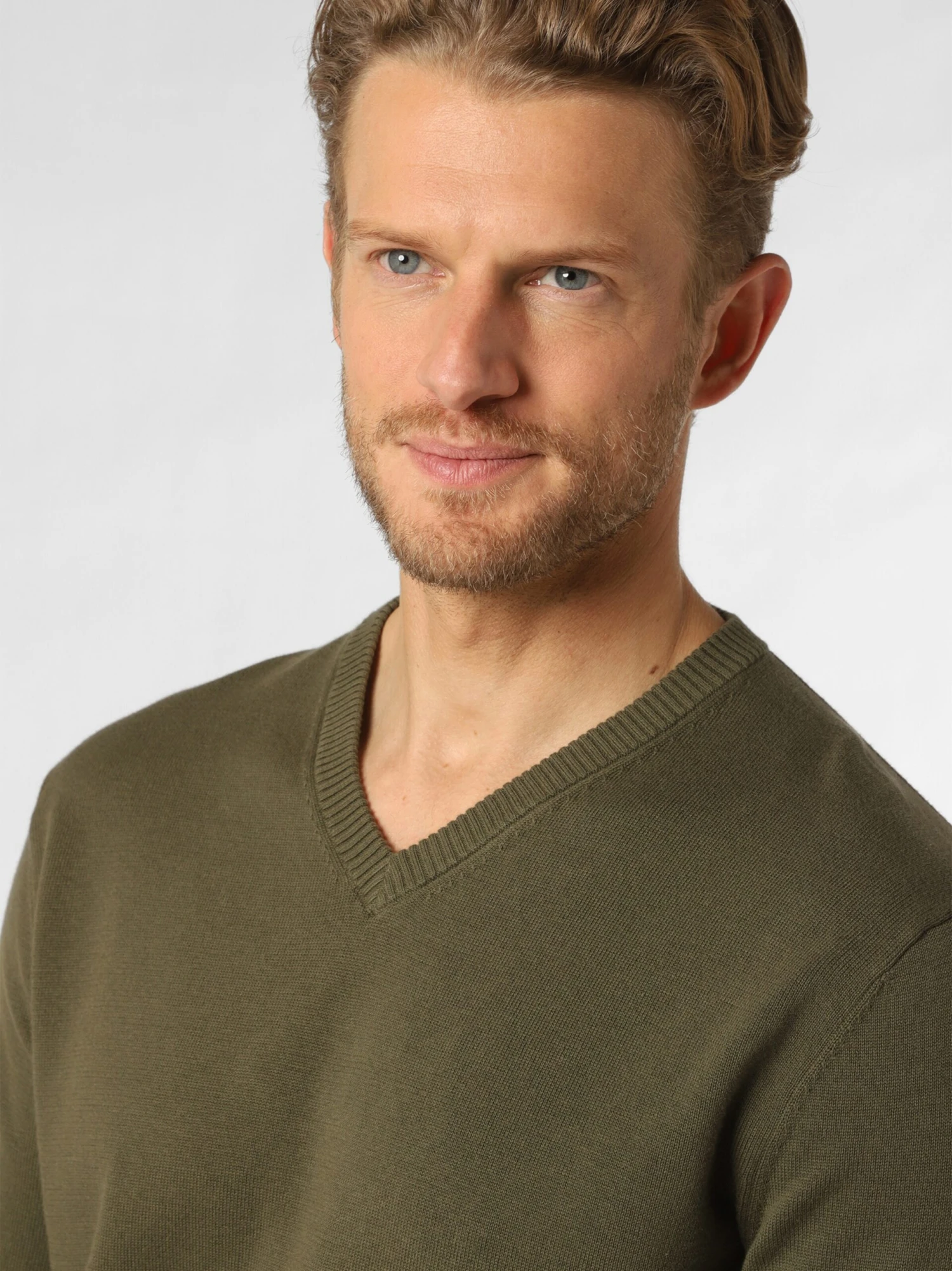 V-hals Truien Trui Heren Olijfgroen 4 V-hals Truien Trui Heren Olijfgroen - Afbeelding 4