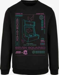 F4NT4STIC Sweatshirts Sweatshirt Retro Gaming Arcade Attack Heren Zwart