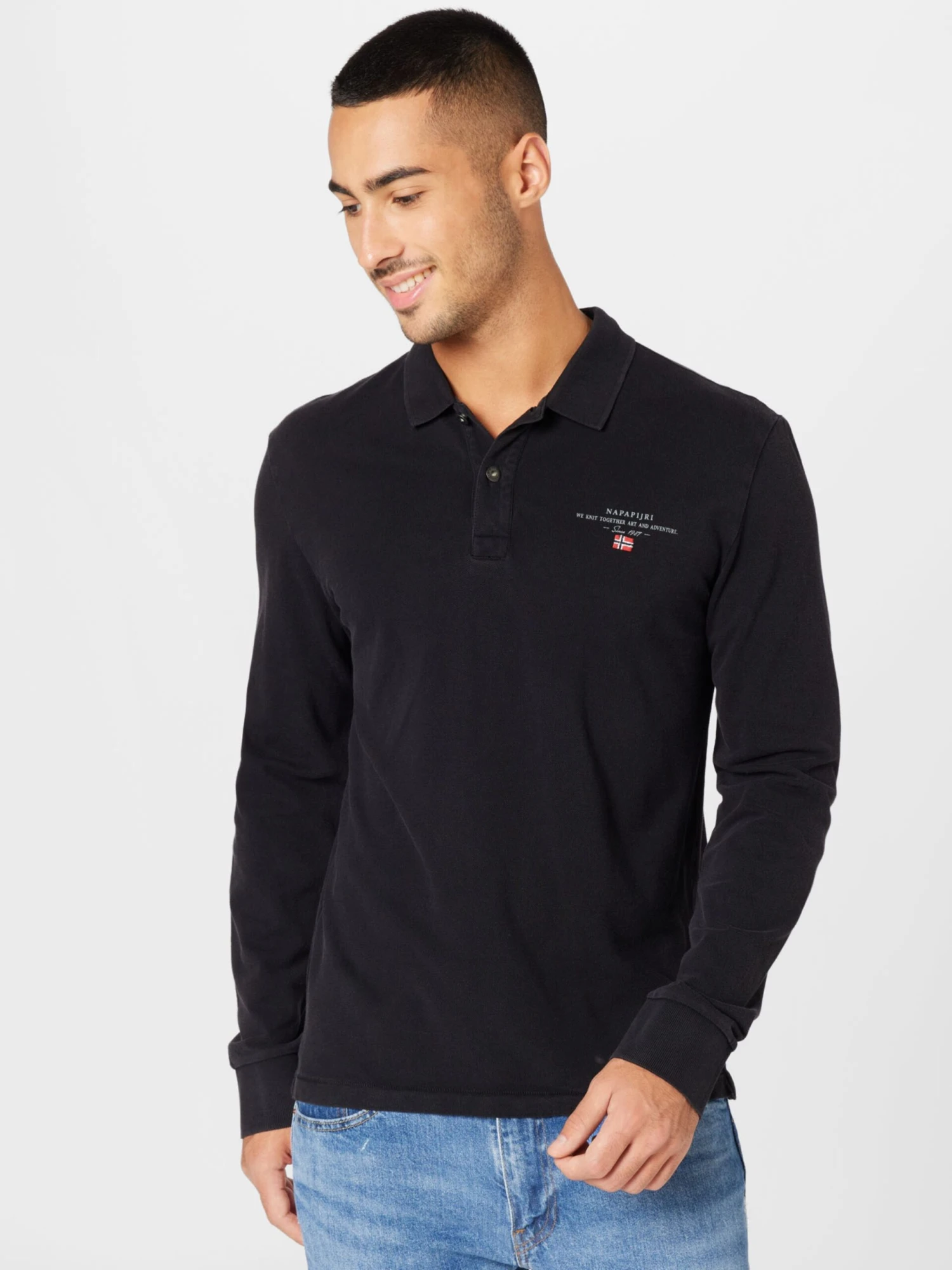 Napapijri Longsleeves Shirt ELBAS Heren Zwart 3 Napapijri Longsleeves Shirt ELBAS Heren Zwart - Afbeelding 3