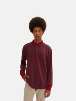 Tom Tailor Longsleeves Shirt Heren Rood / Donkerrood -Herenkleding 9f85eef04b9bcae6005d3519ef0af0f9