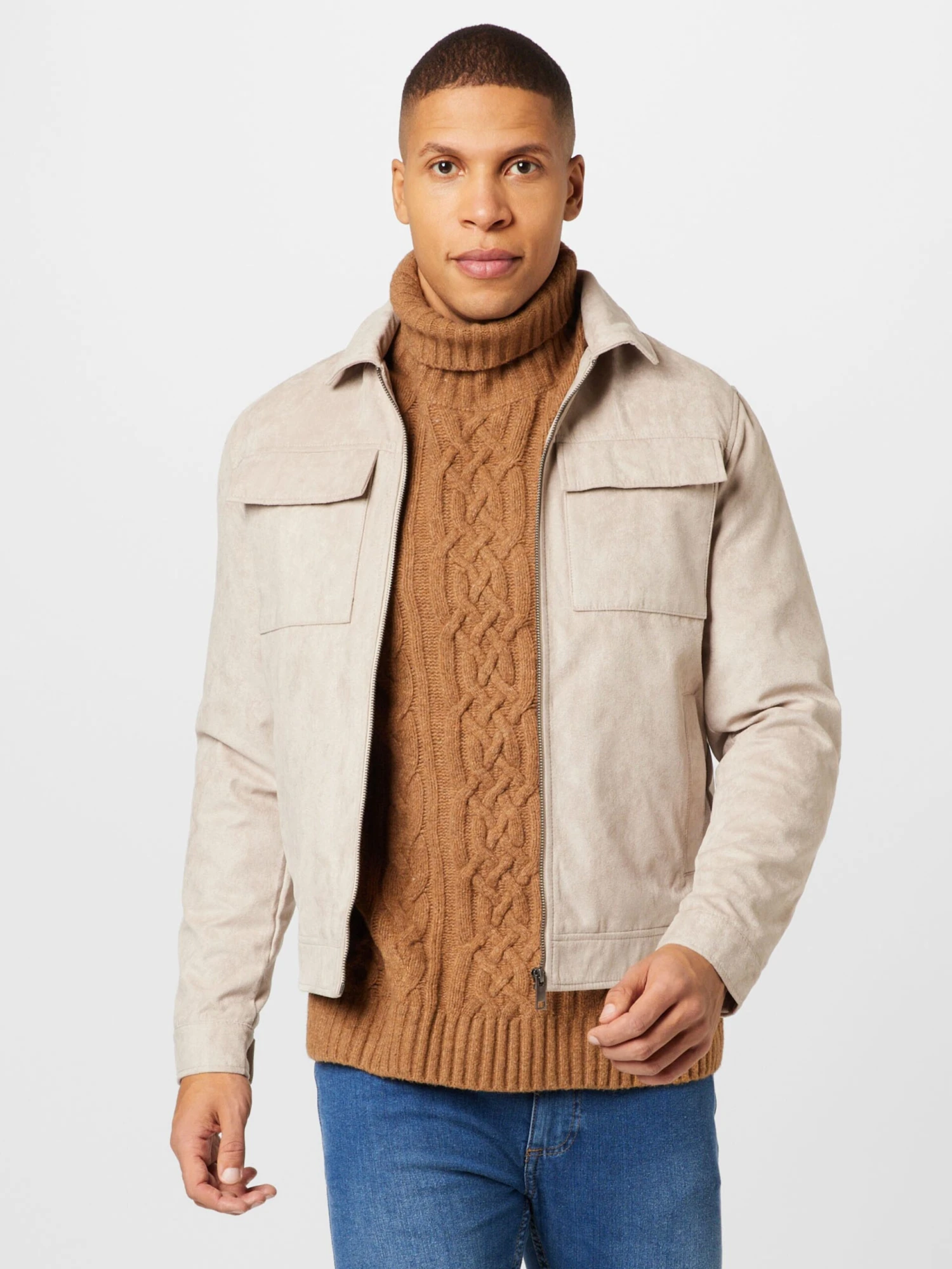 Jack & Jones Leren Jassen Tussenjas ROCKY PAYTON Heren Beige 2 Jack & Jones Leren Jassen Tussenjas ROCKY PAYTON Heren Beige - Afbeelding 2